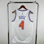 Maillot de Basket #4 Rose Knicks 19-20 statement Blanc Imprimé